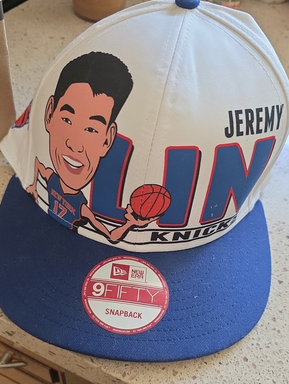 Linsanity Era New Era Kids White and Blue Jeremy Lin Knicks Cartoon Snapback Hat